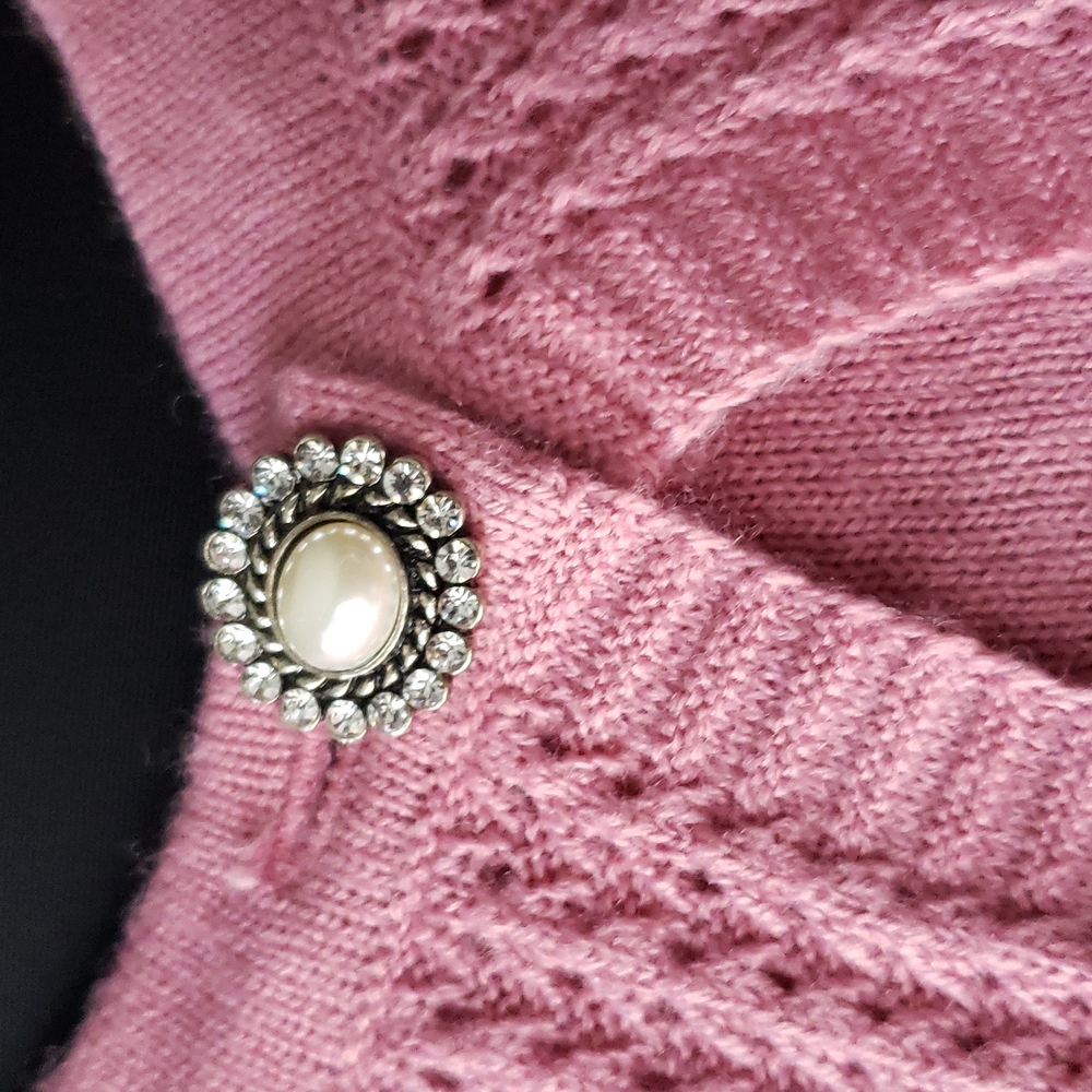 Nappa Valley 2 in One Long Sleeve Sweater Pink Blossom Petite Medium NWT - Picture 3 of 16